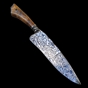 Faca Artesanal em Aço Damasco – Edição Colecionador – Padrão Aleatório – 10" Lâmina